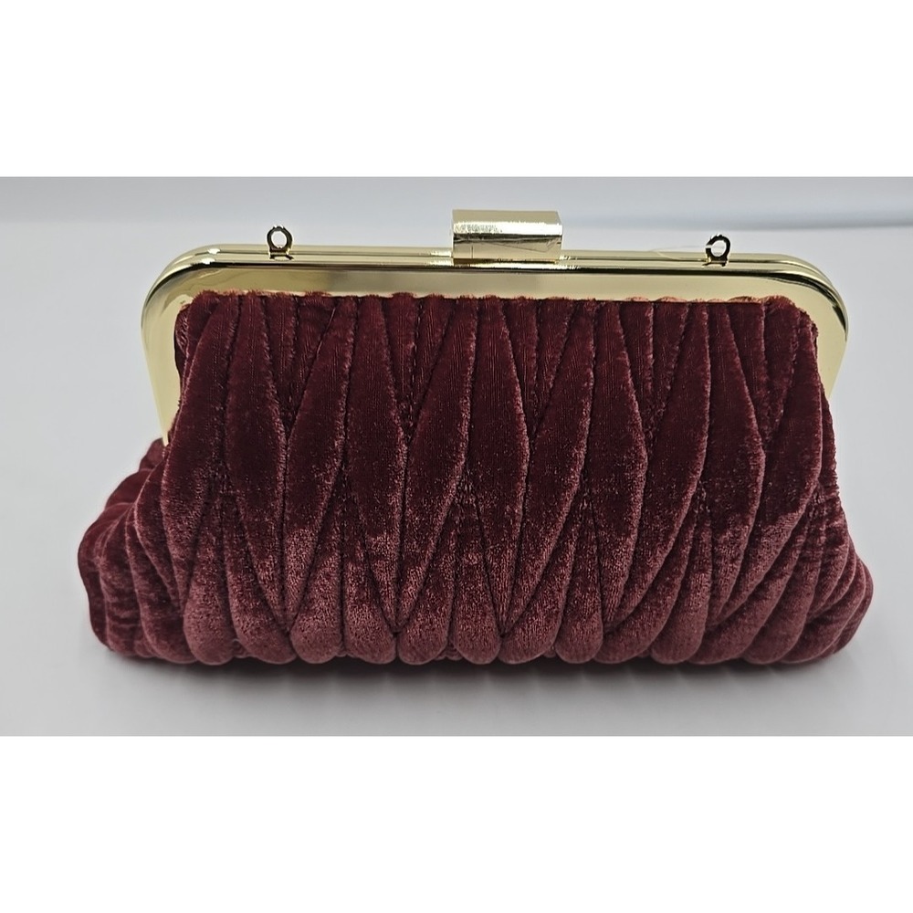 NWT Spartina 449 Velvet Dusty Mauve Southern Old-money Kiss Lock Clutch Purse - Picture 3 of 14
